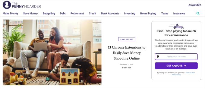 The Penny Hoarder homepage