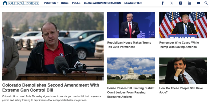 The Political Insider homepage