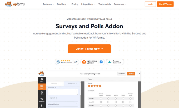 WPForms Survey and Poll addon