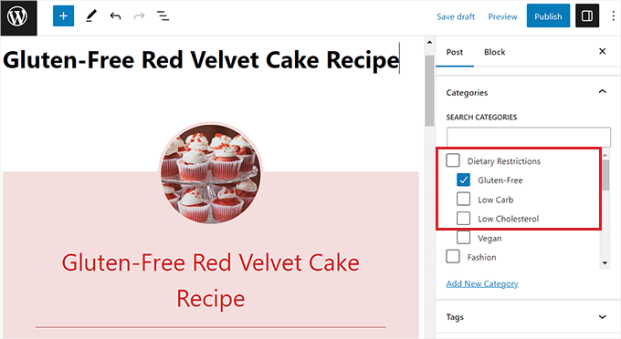 Preview of categories and subcategories Preview of categories and subcategories