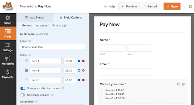 Anpassa WPForms mall för kreditkortsbetalningar Anpassa WPForms mall för kreditkortsbetalningar