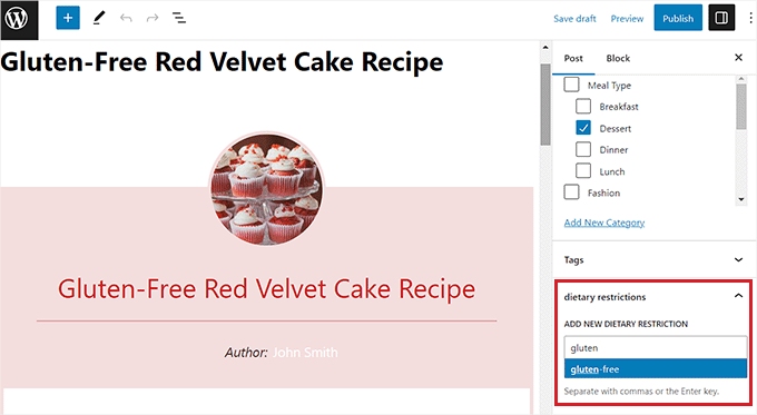 Custom taxonomy preview Custom taxonomy preview