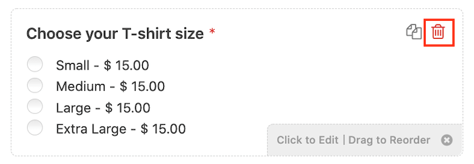 Ta bort WPForm-fält Ta bort WPForm-fält