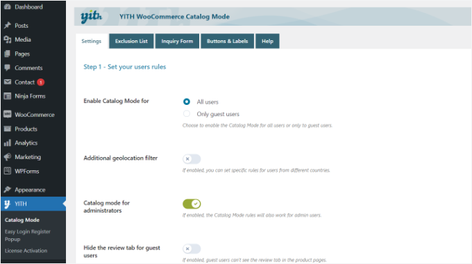 Katalog modu ayarlarını düzenleyin