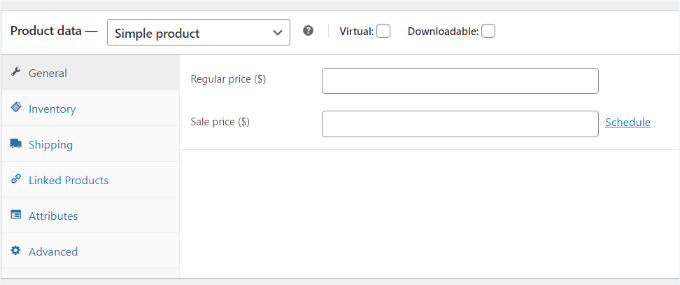 Fiyat ayarlarını boş bırakın
