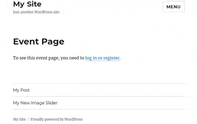 Giriş modal önizlemesi