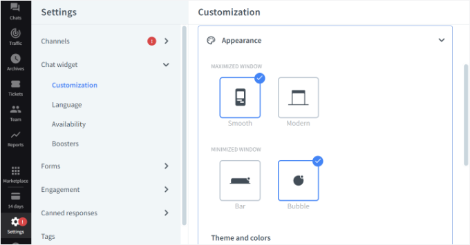 Edit the appearance of live chat widget Edit the appearance of live chat widget