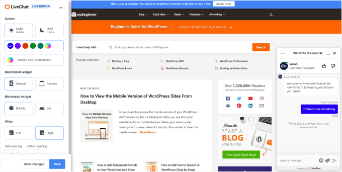 Edit live chat widget on website Edit live chat widget on website