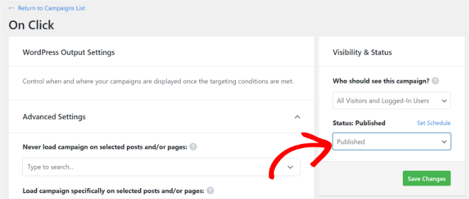 Change status from pending to published Change status from pending to published