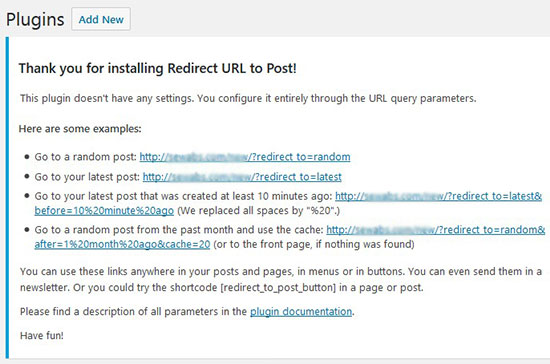 Omdirigerings-URL-parametrar