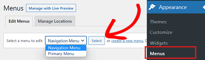 select-a-nav-menu Select a navigation menu