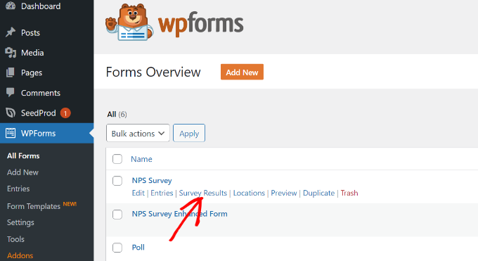 Net Promoter Score survey results View survey results in WPForms