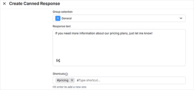 Add a canned response in LiveChat Add a canned response in LiveChat