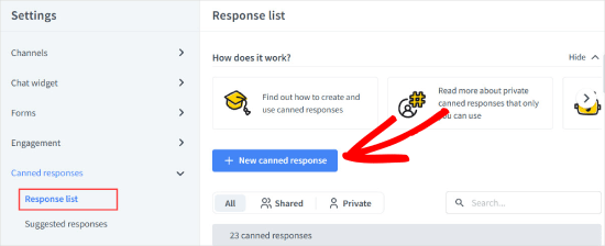 Neue vorgefertigte Antwort Neue vorgefertigte Antwort