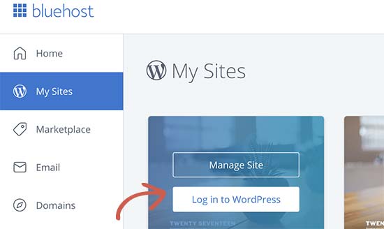 Bluehost hosting dashboard Bluehost hosting dashboard