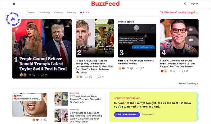 BuzzFeed website BuzzFeed website