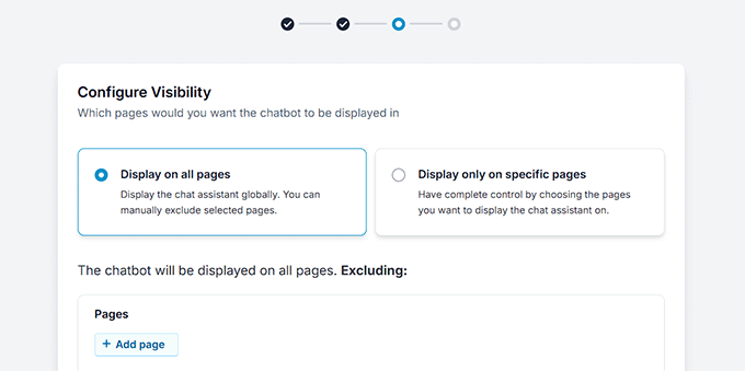 Configure chat widget visibility in WPChat