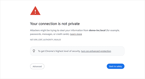 Verbindung nicht privat Fehler in Google Chrome Verbindung nicht privat Fehler in Google Chrome
