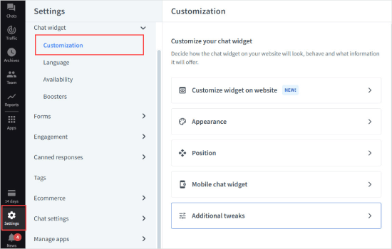 LiveChat-Anpassung LiveChat-Anpassung
