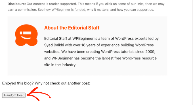 Hur man omdirigerar besökare till ett slumpmässigt inlägg i WordPress
