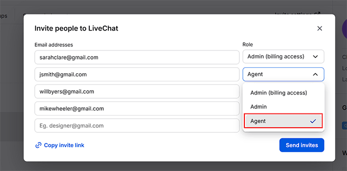 Send invites to agents in LiveChat Send invites to agents in LiveChat