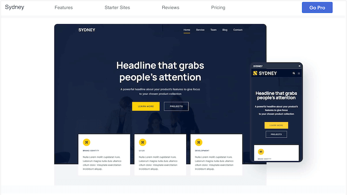 Le thème WordPress Sydney