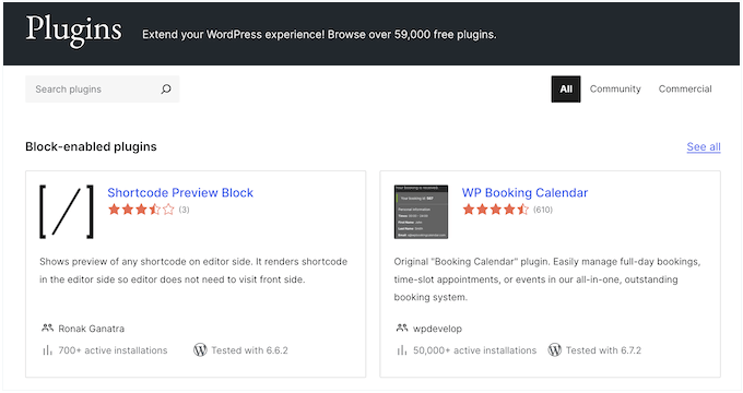 The WordPress plugin repository The WordPress plugin repository