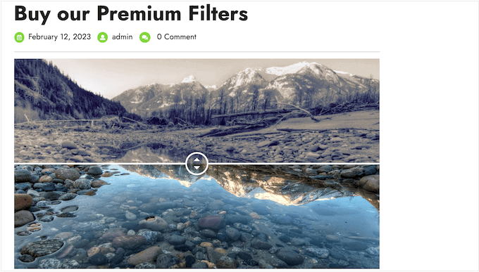 An example of a before and after slider in WordPress An example of a before and after slider in WordPress