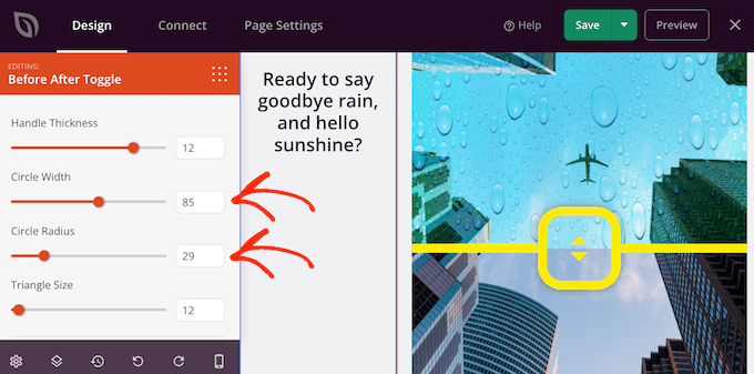 Changing the width and radius of the slider circle Changing the width and radius of the slider circle