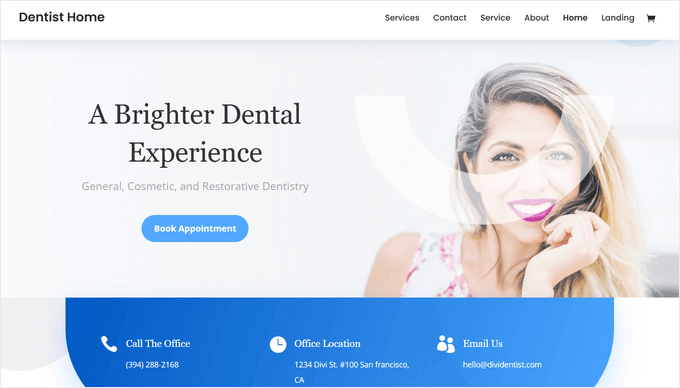 Motyw dentystyczny Divi