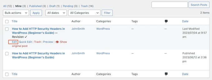 Reviewing an author's blog revision Reviewing an author's blog revision