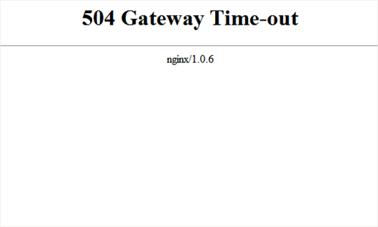 504 Gateway timeout error 504 Gateway timeout error
