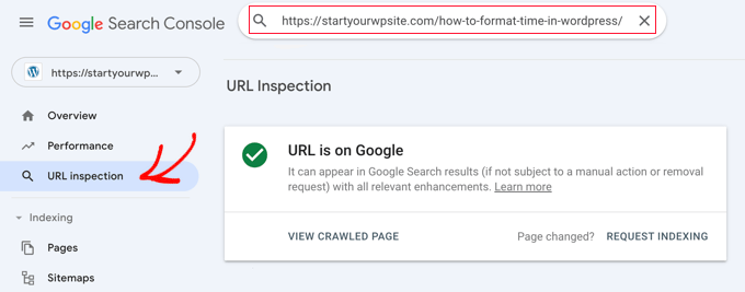 Google Search Console URL Inspection Google Search Console URL Inspection