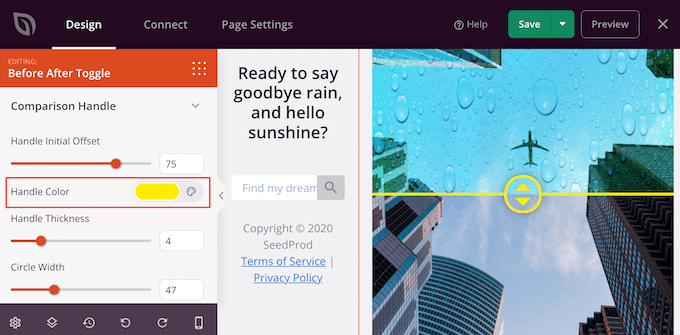 handle-color-settings How to customize a slider using SeedProd