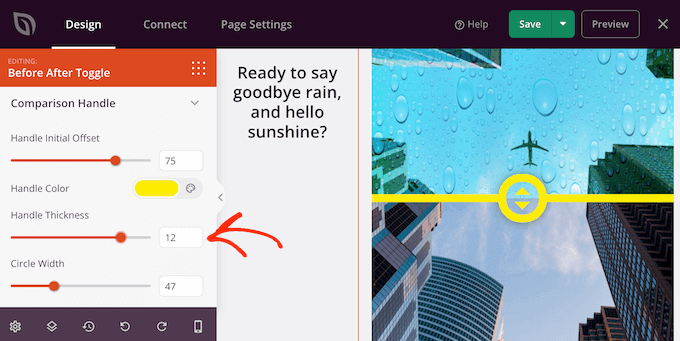 Changing the thickness of a slider using SeedProd Changing the thickness of a slider using SeedProd
