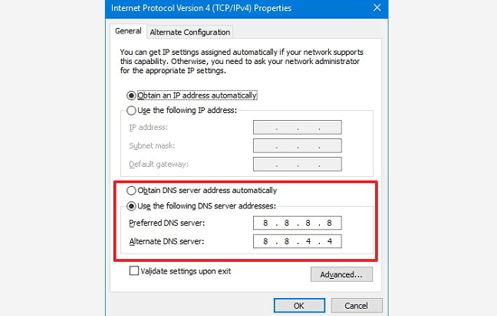 Changing DNS servers in Windows Changing DNS servers in Windows