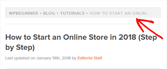 Ejemplo de breadcrumbs Ejemplo de breadcrumbs