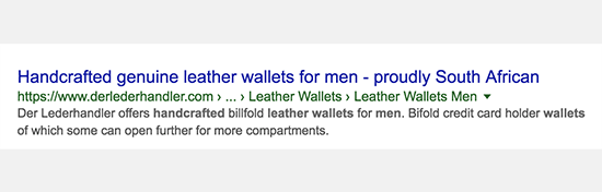 Migas de pan en los resultados de búsqueda Migas de pan en los resultados de búsqueda