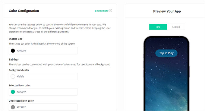 Customize app colors