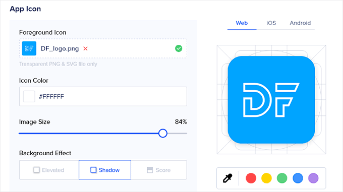 Design an app icon with AppMySite
