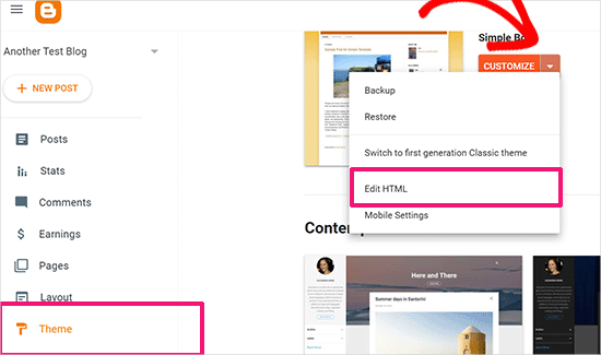 Edit blogger theme code Edit blogger theme code
