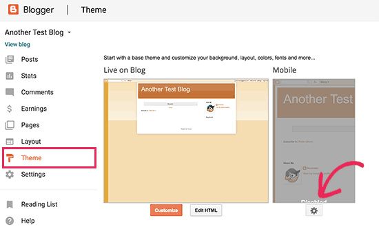 Change mobile theme settings Change mobile theme settings