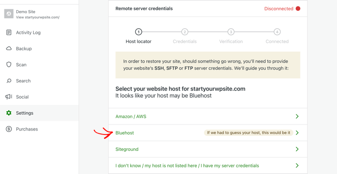Select Your Hosting Provider From the List Select Your Hosting Provider From the List