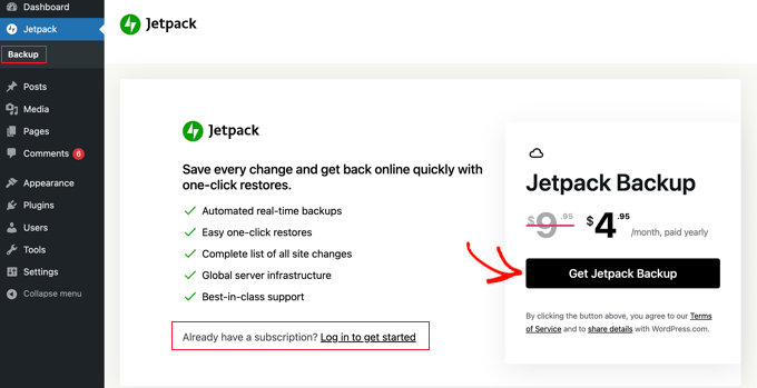 A Jetpack or Jetback Backup Subscription Is Required A Jetpack or Jetback Backup Subscription Is Required