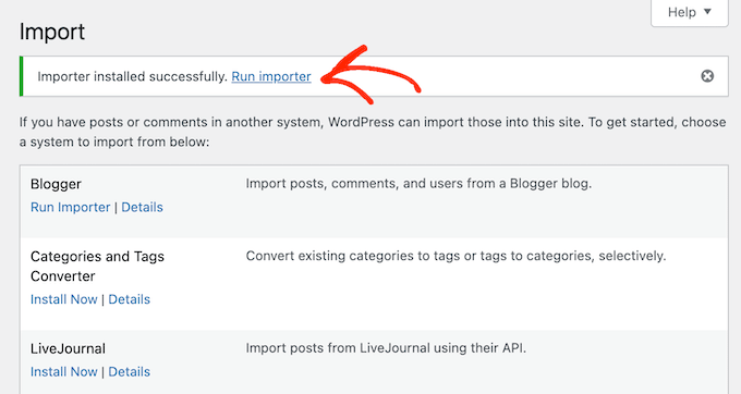 Running the Blogger-to-WordPress importer Running the Blogger-to-WordPress importer
