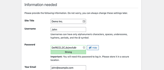 Site information Site information
