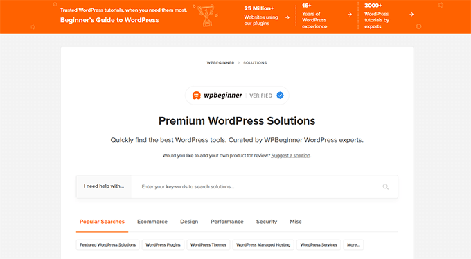 WPBeginner's WordPress Solution Center WPBeginner's WordPress Solution Center