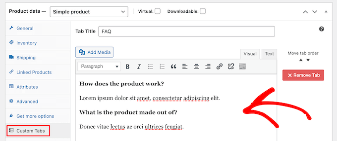 Add product FAQ tab Add product FAQ tab