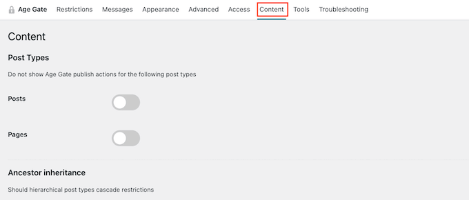 アーカイブと404ページへのアクセスを許可する