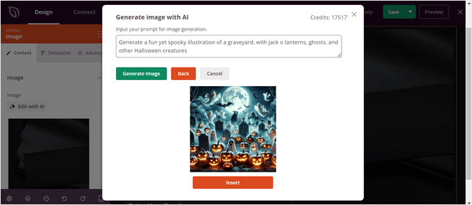 Generazione di un'illustrazione di Halloween in SeedProd